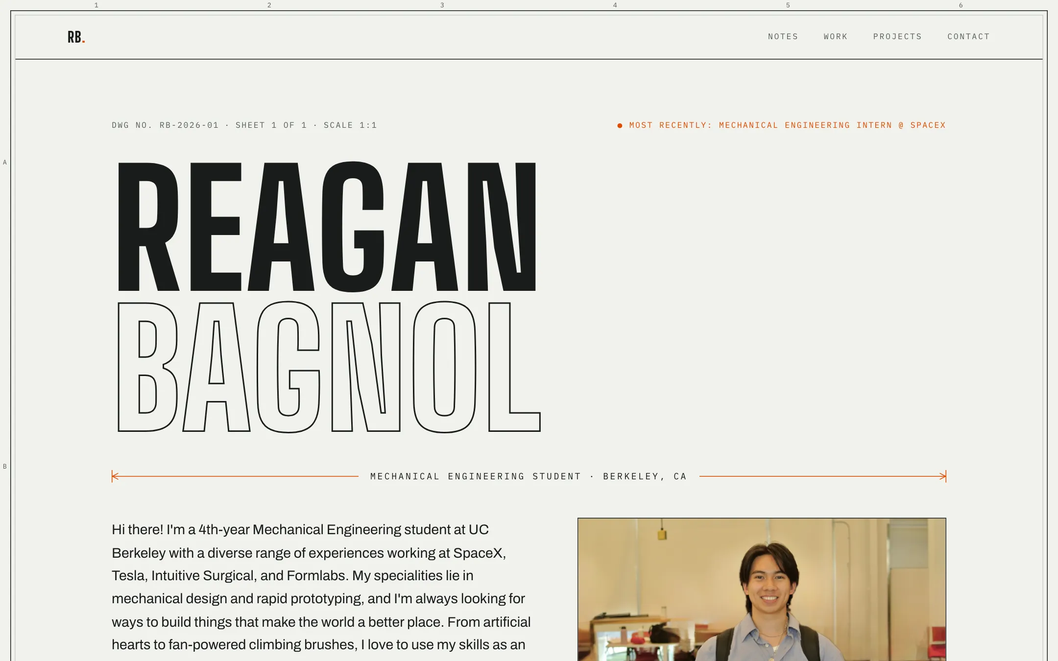 Reagan Bagnol — desktop screenshot of the live site